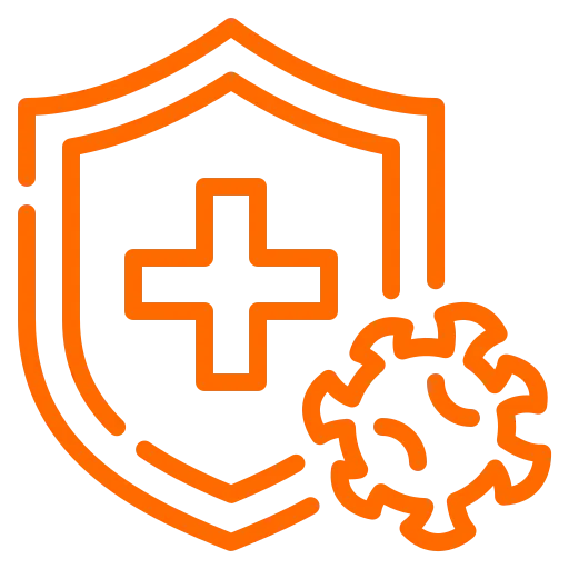 Accueil 5 icone protection bacteries orange